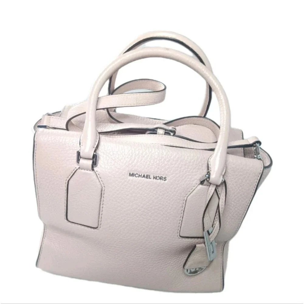 Michael Kors Selby Ballet  Satchel Handbag Pink Pebbled-Leather Retail $398